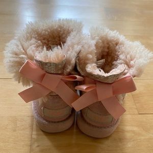 UGG Pink Kids Boots with Bows